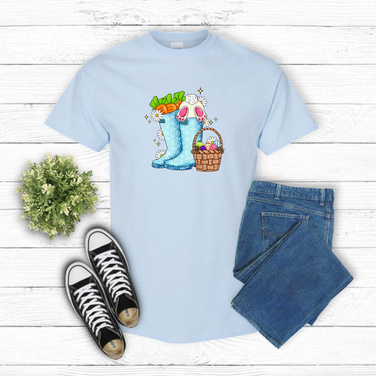 Easter Bunny and Boots – Kids Apparel DTF Transfer