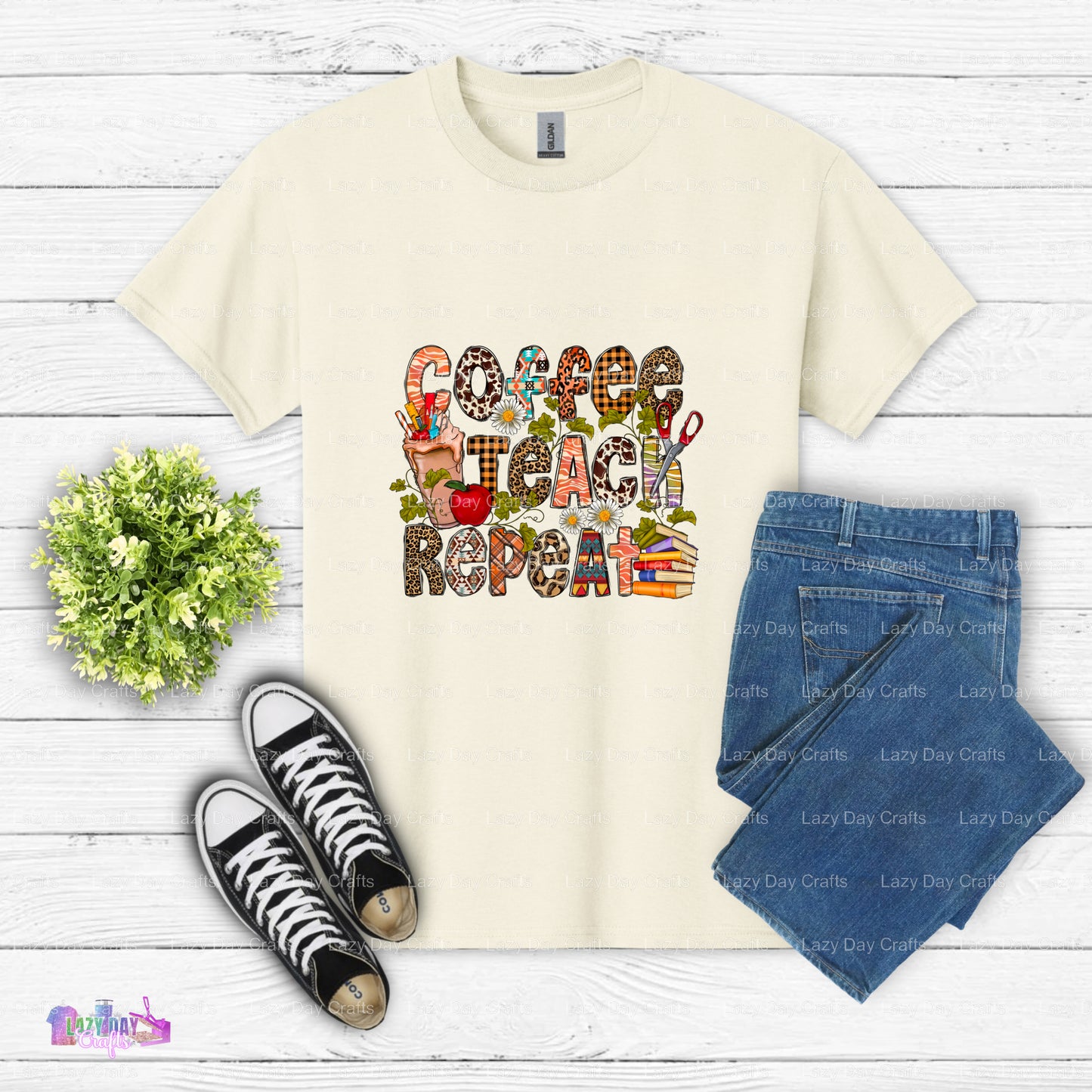Coffee. Teach. Repeat. – Teacher DTF Transfer