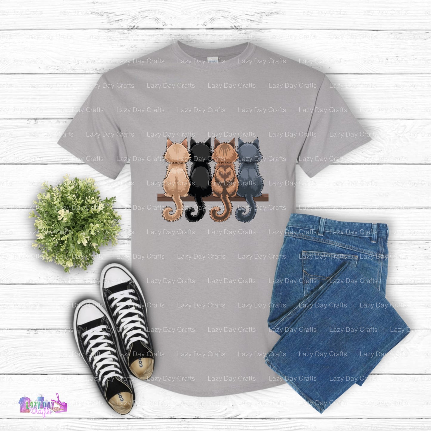 Cozy Sitting Cats – Cat DTF Transfer