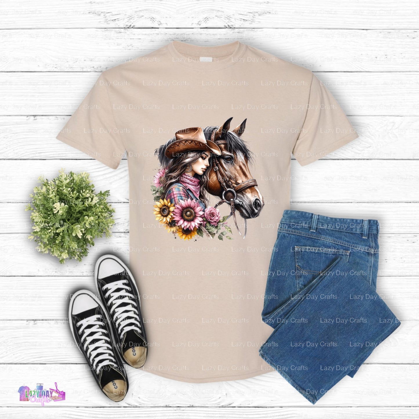 Cowgirl and Horse Silhouette – Horses DTF Transfer