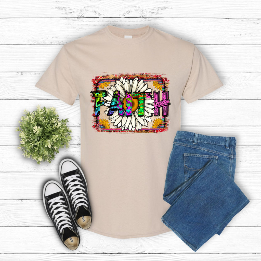 Faith Floral Cross – Christian DTF Transfer
