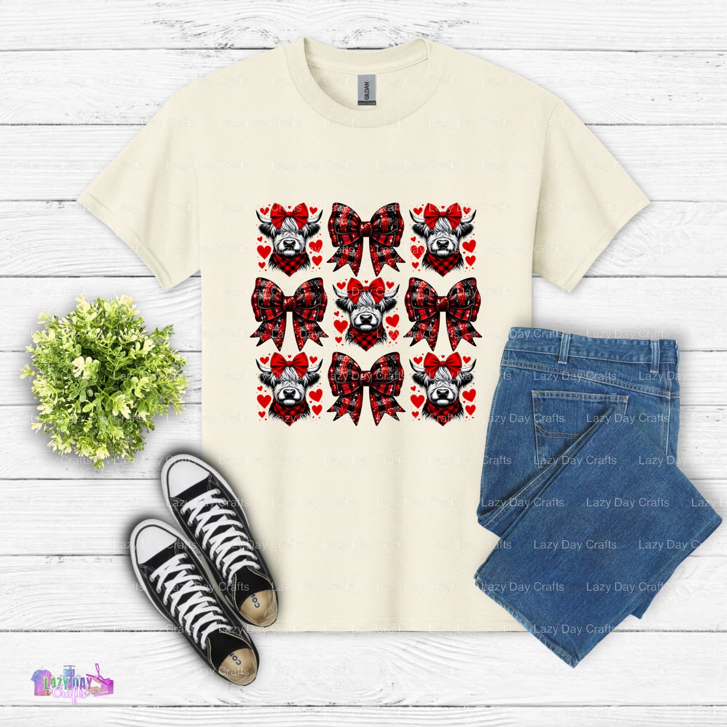 Cute Cow Head with Red Bow – Farmhouse Animal DTF Transfer