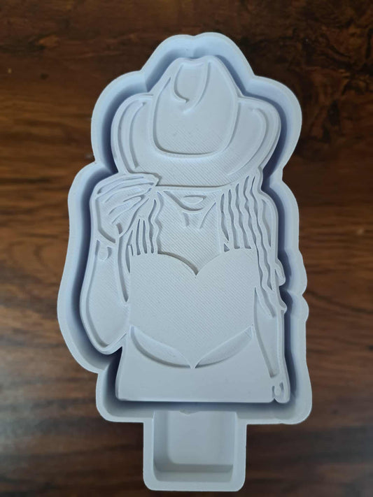 Cowgirl Tipping Hat Mold