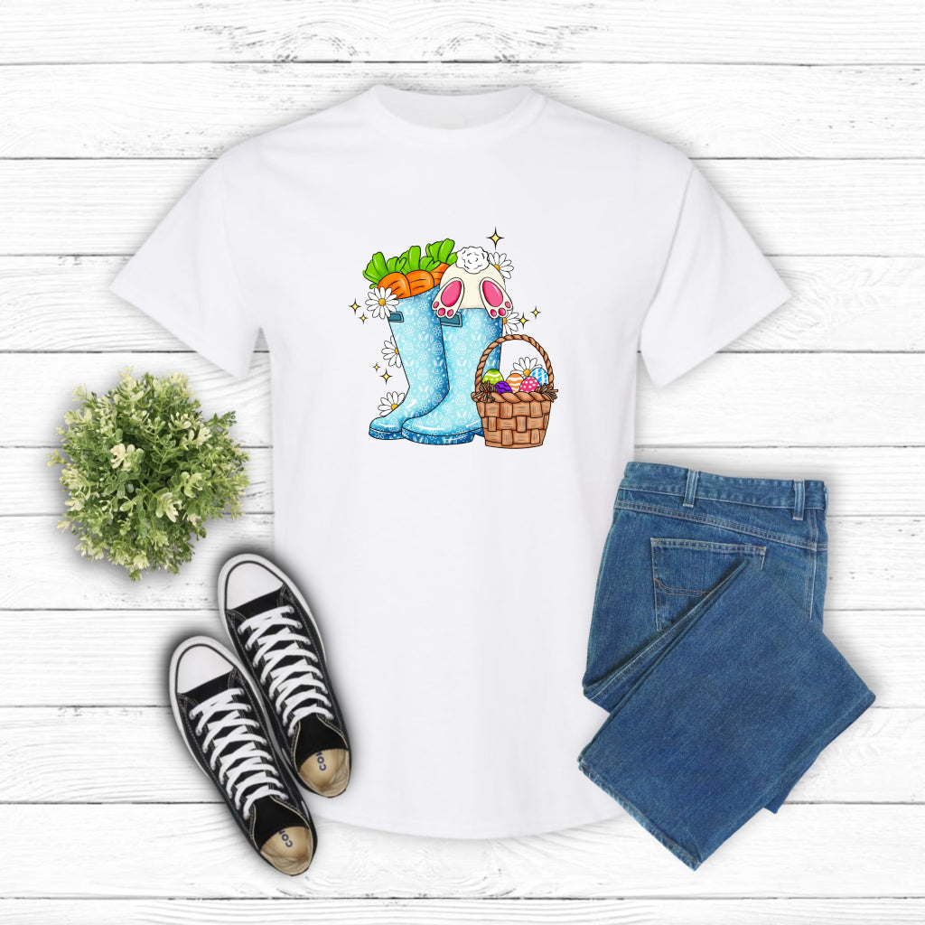 Easter Bunny and Boots – Kids Apparel DTF Transfer