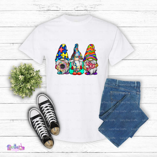 Autism Awareness Gnome Puzzle Piece – DTF Transfer