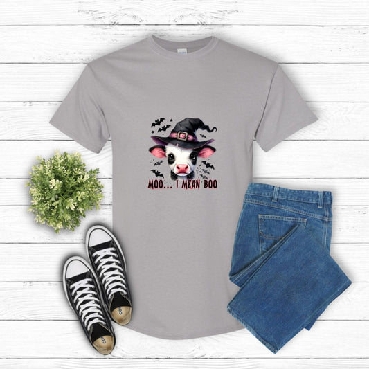 "Moo, I Mean Boo" Cow Skull – Halloween DTF Transfer