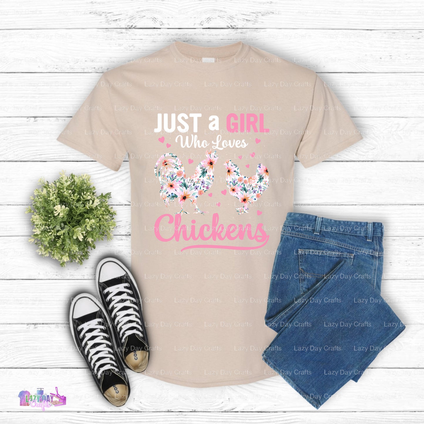 Just A Girl Who Loves Chickens – Chicken Lover DTF Transfer