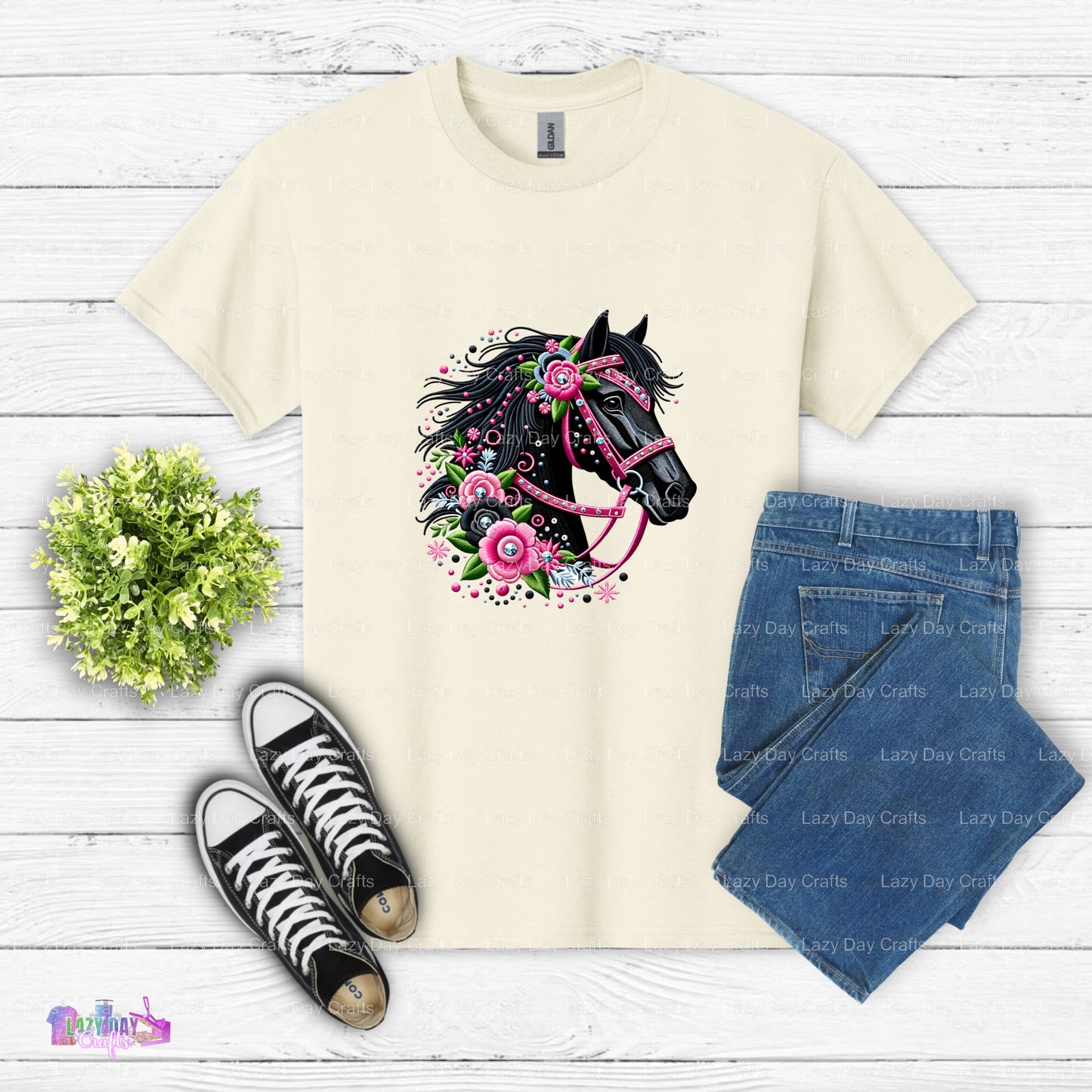 Floral Horse Head – Horses DTF Transfer