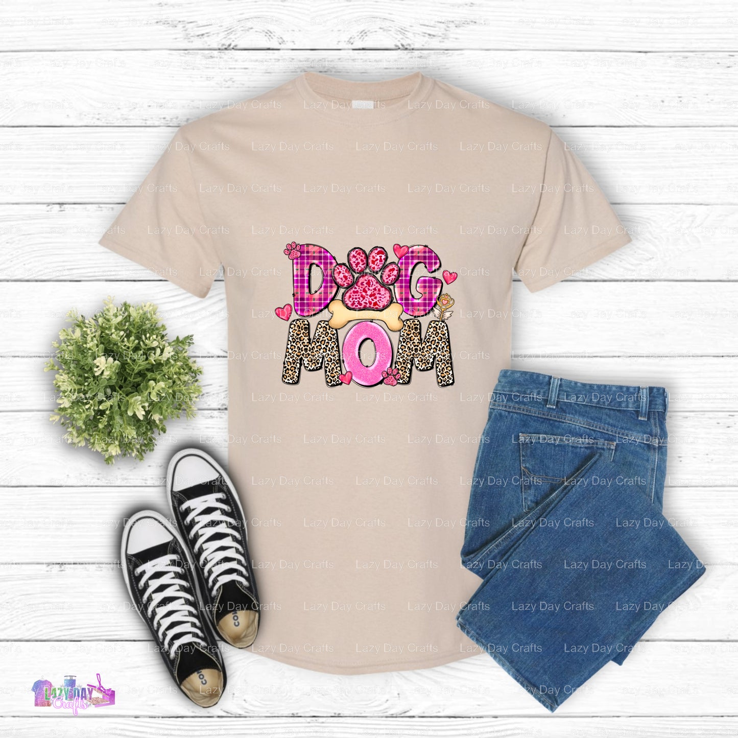 Dog Mom Pink Paw Print – Dog Lover DTF Transfer