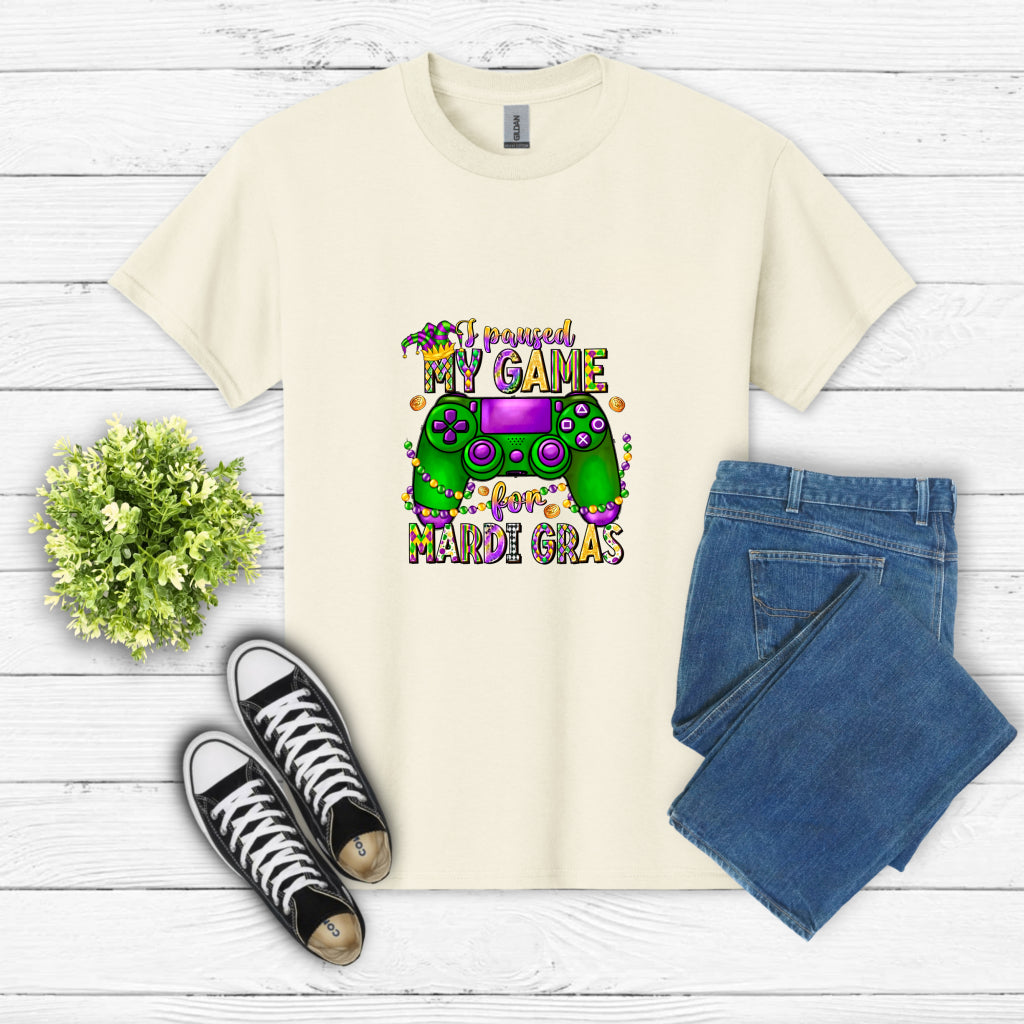 I Paused My Game For Mardi Gras – Mardi Gras DTF Transfer