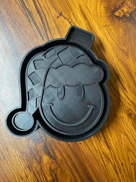 Christmas Smilie Face checkared Hat Mold