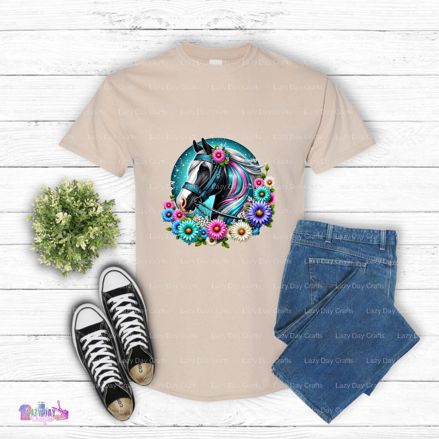 Vibrant Watercolor Horse Head – Horses DTF Transfer