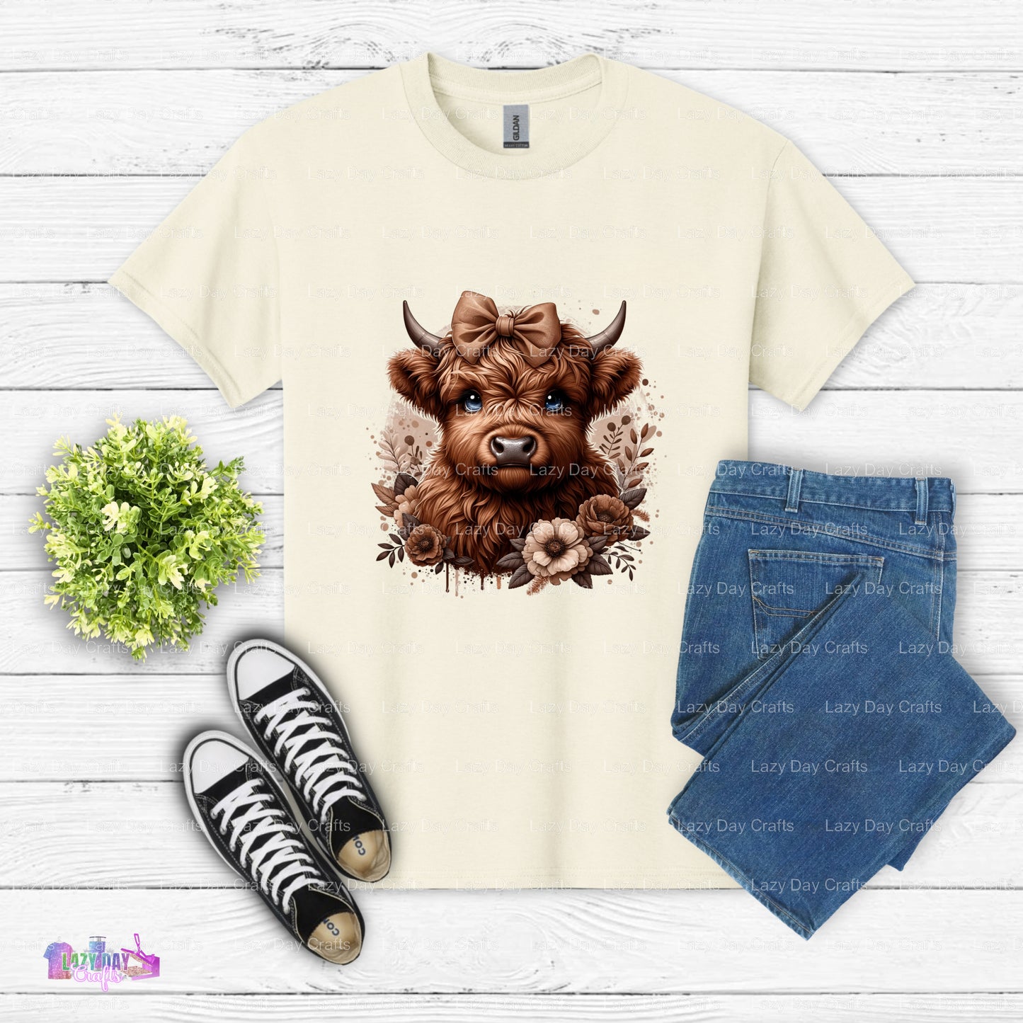 Chocolate Highland Cow Face – Cute Animal DTF Transfer