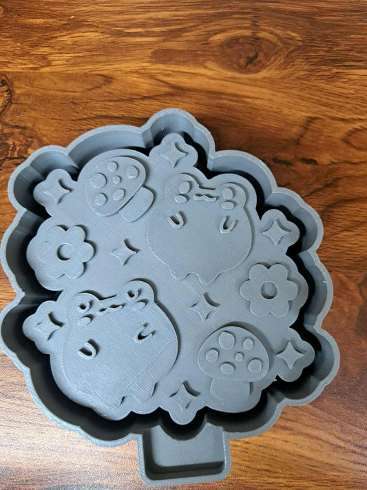 Frogs With Mushrooms Mold