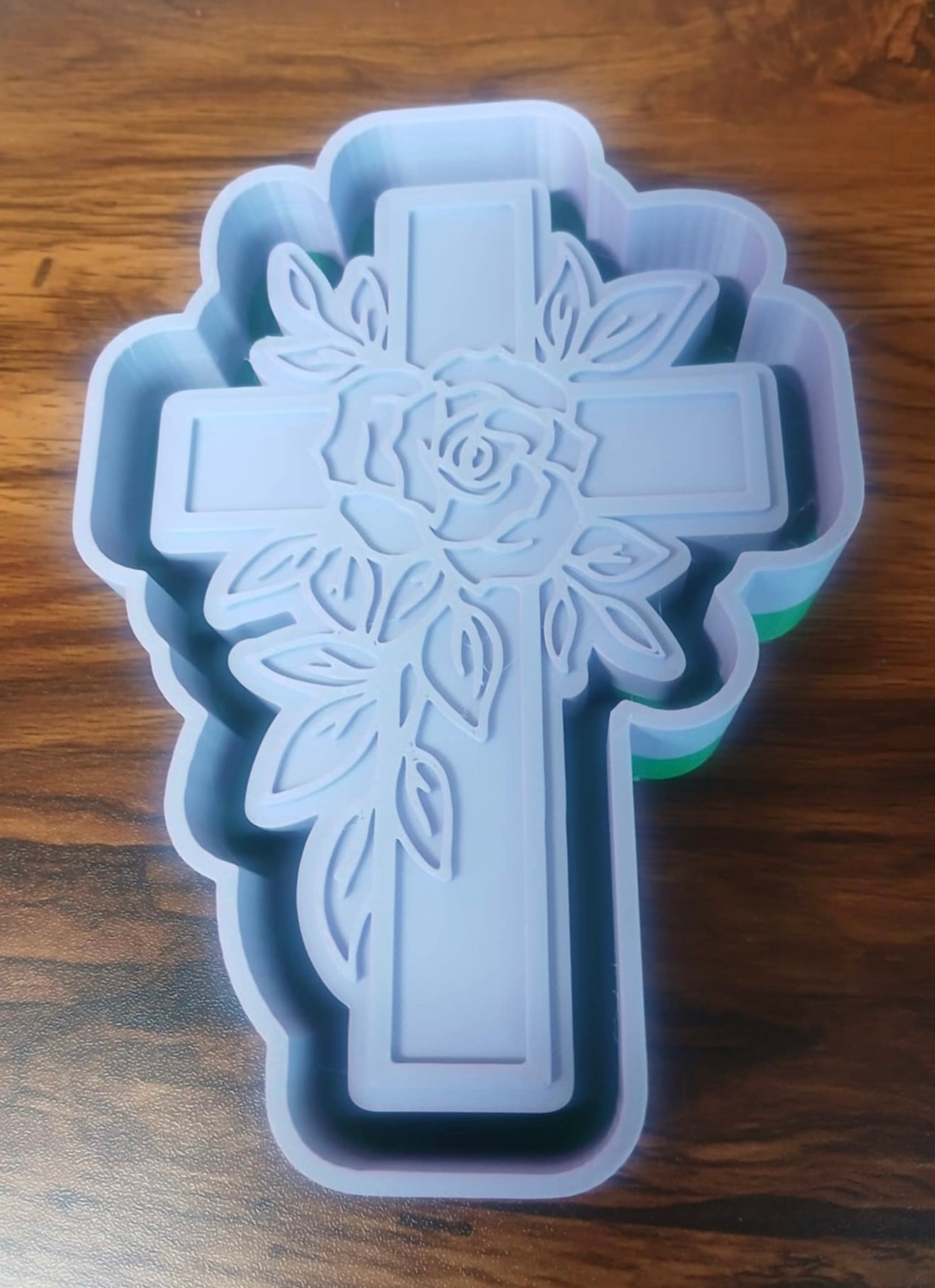Christian Cross with Rose Mold