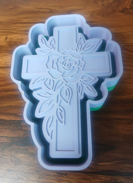 Christian Cross with Rose Mold
