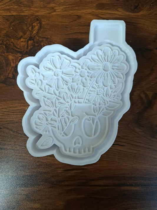 Human Skull Floral Mold