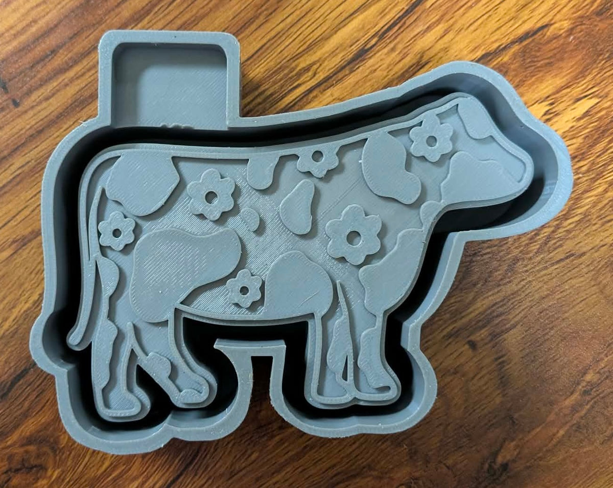 Cow Floral Patch Mold