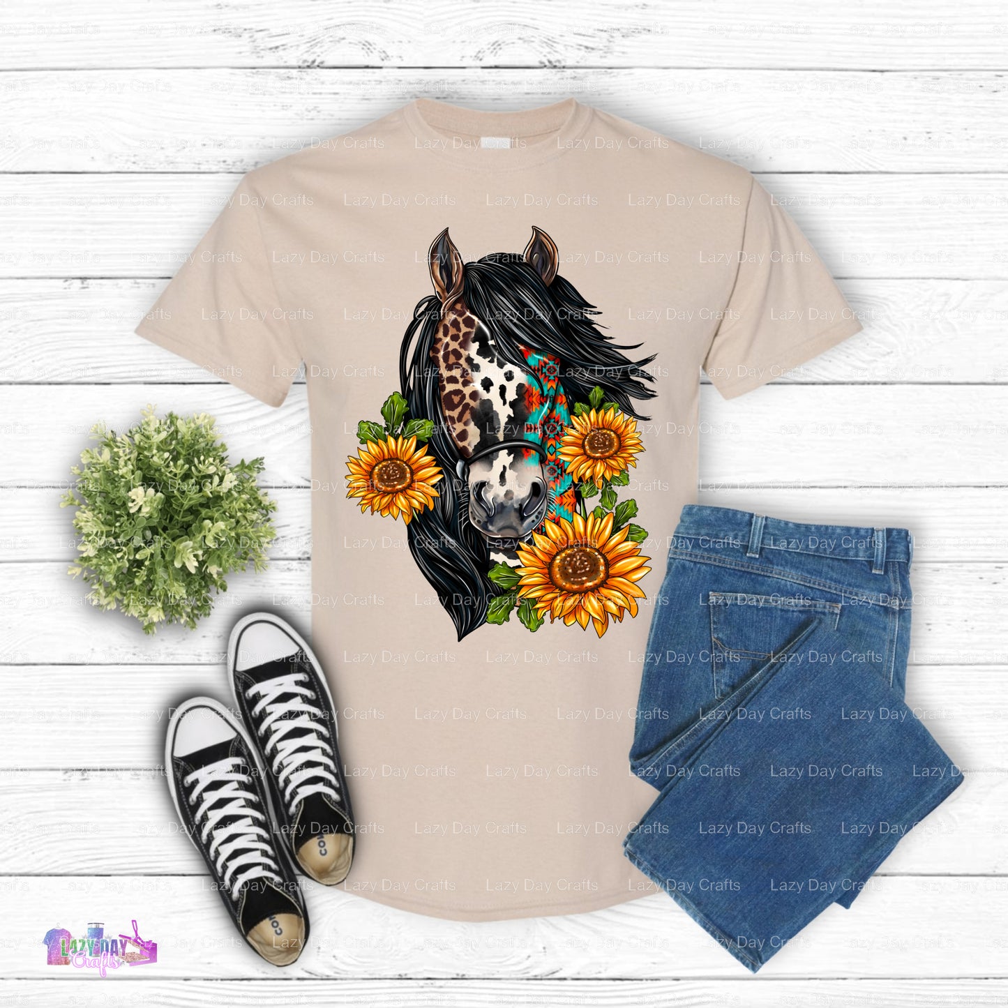 Aztec Horse Head Design – Animal DTF Transfer