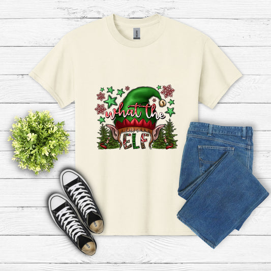 "WHAT THE ELF?!" Christmas – Humorous DTF Transfer