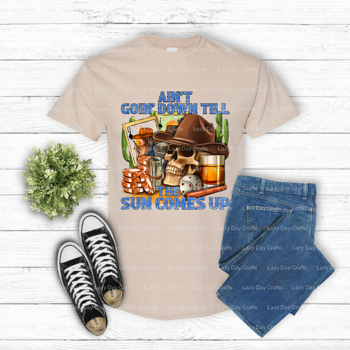 Aint Going Down Till The Sun Comes Up – Western DTF Transfer (view 1 of 2) – by Lazy Day Crafts – DTF Transfers – Western,...