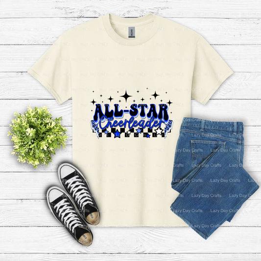 All-Star Cheer – Cheer DTF Transfer (view 1 of 2) – by Lazy Day Crafts – DTF Transfers – DTF Transfers, Premade DTF