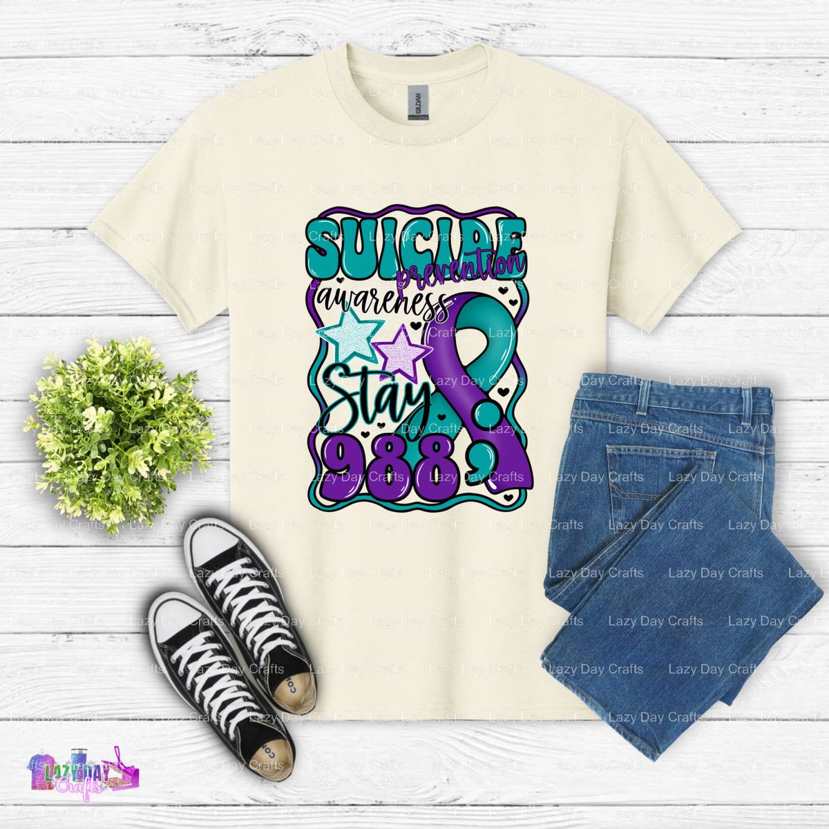 Always Stay Strong You Are Not Alone – Suicide Awareness DTF Transfer (view 2 of 2) – by Lazy Day Crafts – DTF Transfers –...