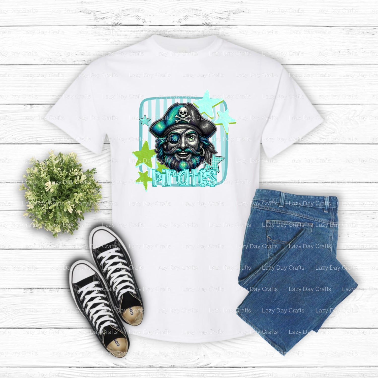ARGG! Cartoon Pirate with Sword – Ready to Press DTF Transfer (view 2 of 2) – by Lazy Day Crafts – DTF Transfers – Pirates...