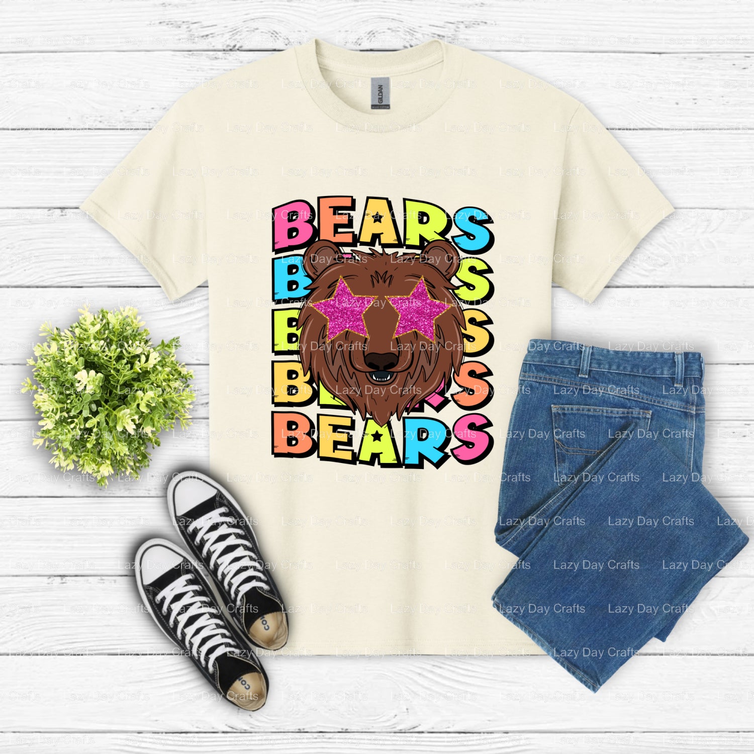 Athletic Bear Mascot – School Spirit DTF Transfer (view 1 of 2) – by Lazy Day Crafts – DTF Transfers – School Mascot, DTF...