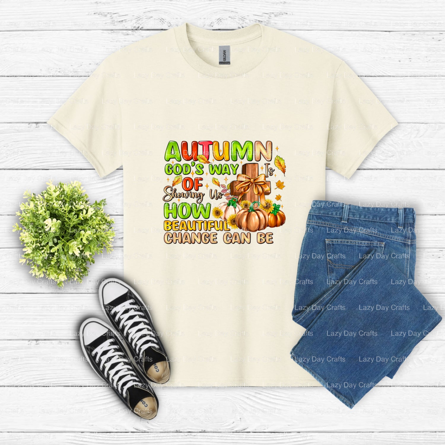 Autumn Is God's Way Of Showing Us How Beautiful Change Can Be – DTF Transfer (view 1 of 2) – by Lazy Day Crafts – DTF Tran...