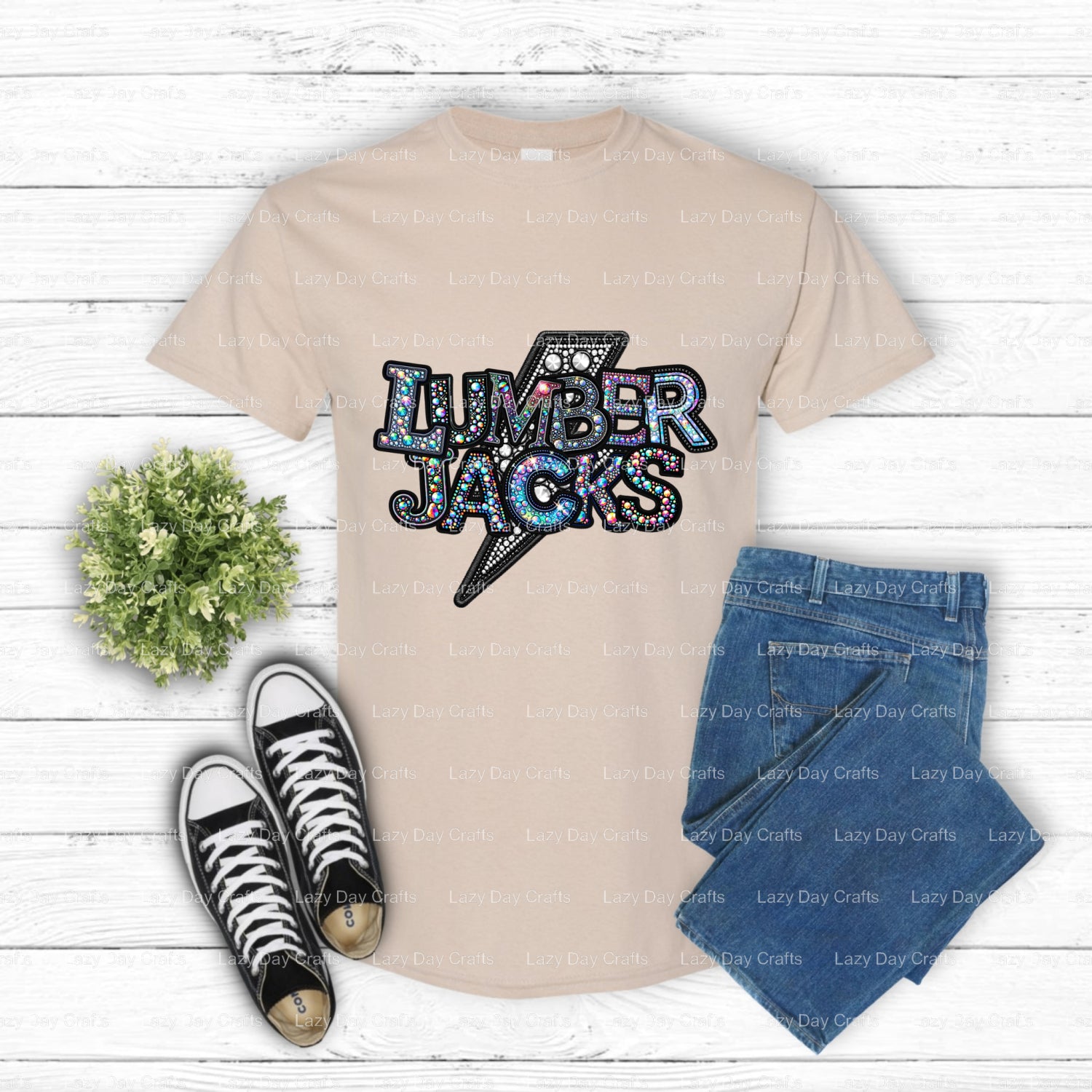 Axe-Wielding Lumberjack Mascot – School Spirit DTF Transfer (view 2 of 2) – by Lazy Day Crafts – DTF Transfers – School Ma...