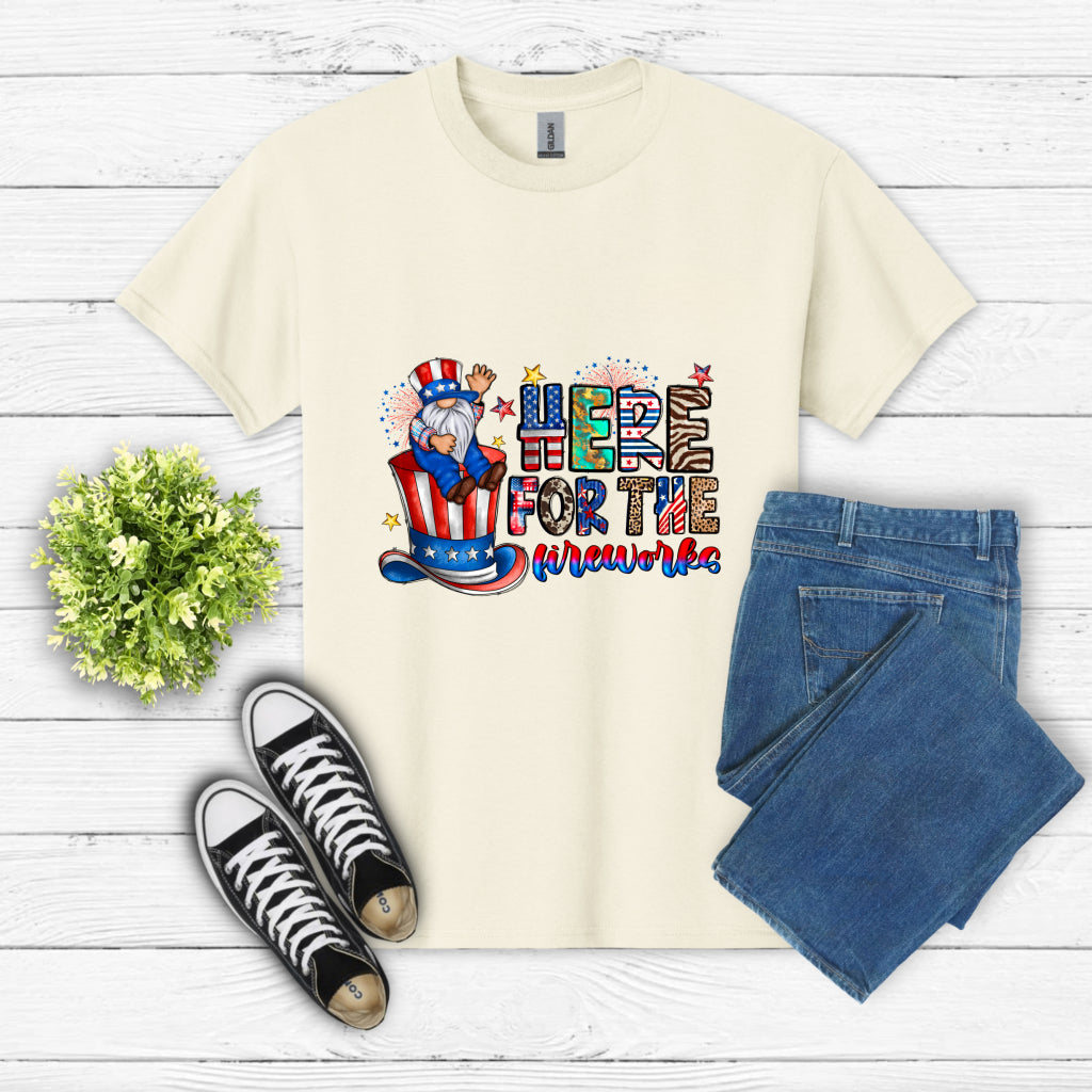 Here For The Fireworks – 4th of July Patriotic DTF Transfer