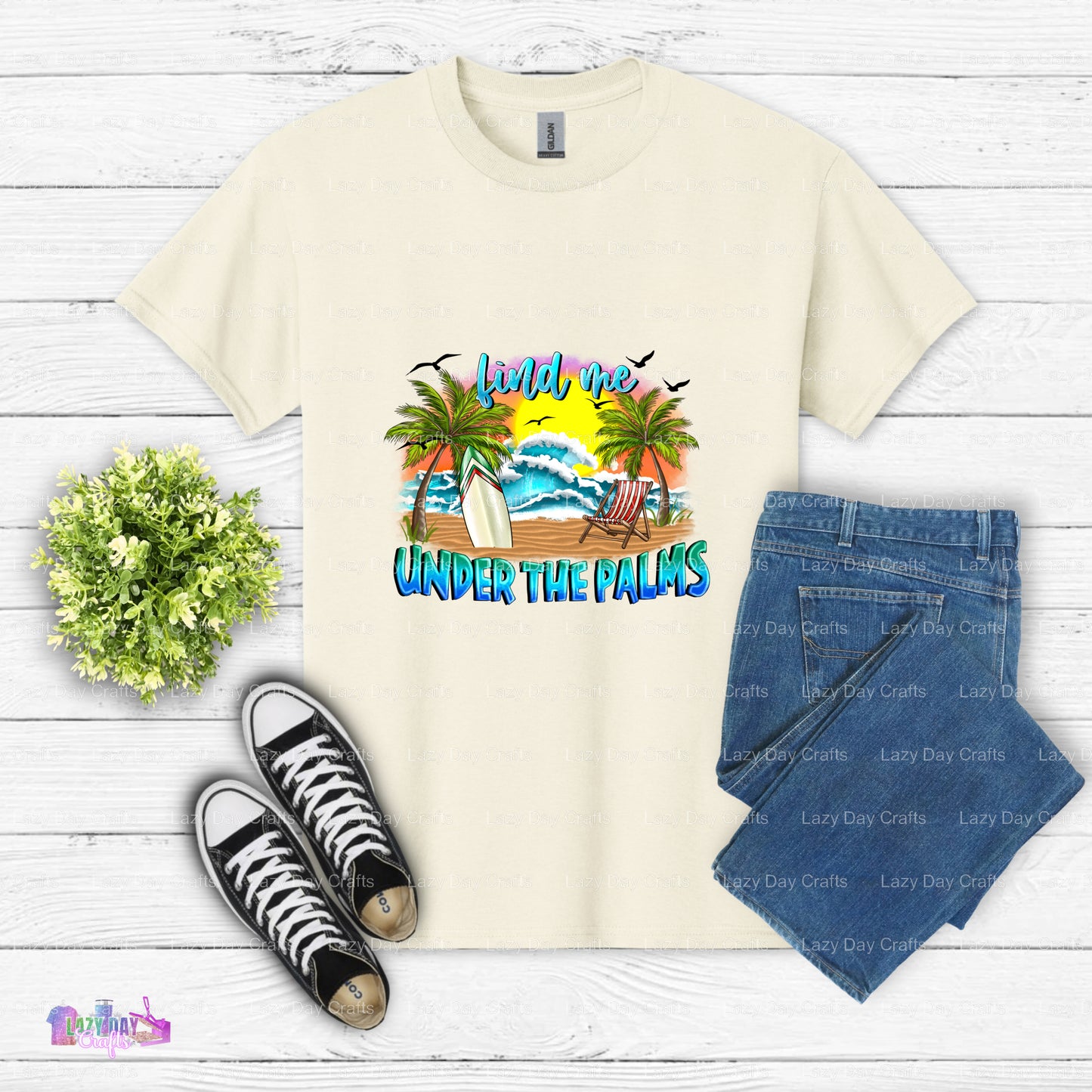 Find Me Under The Palms – Beach Life DTF Transfer