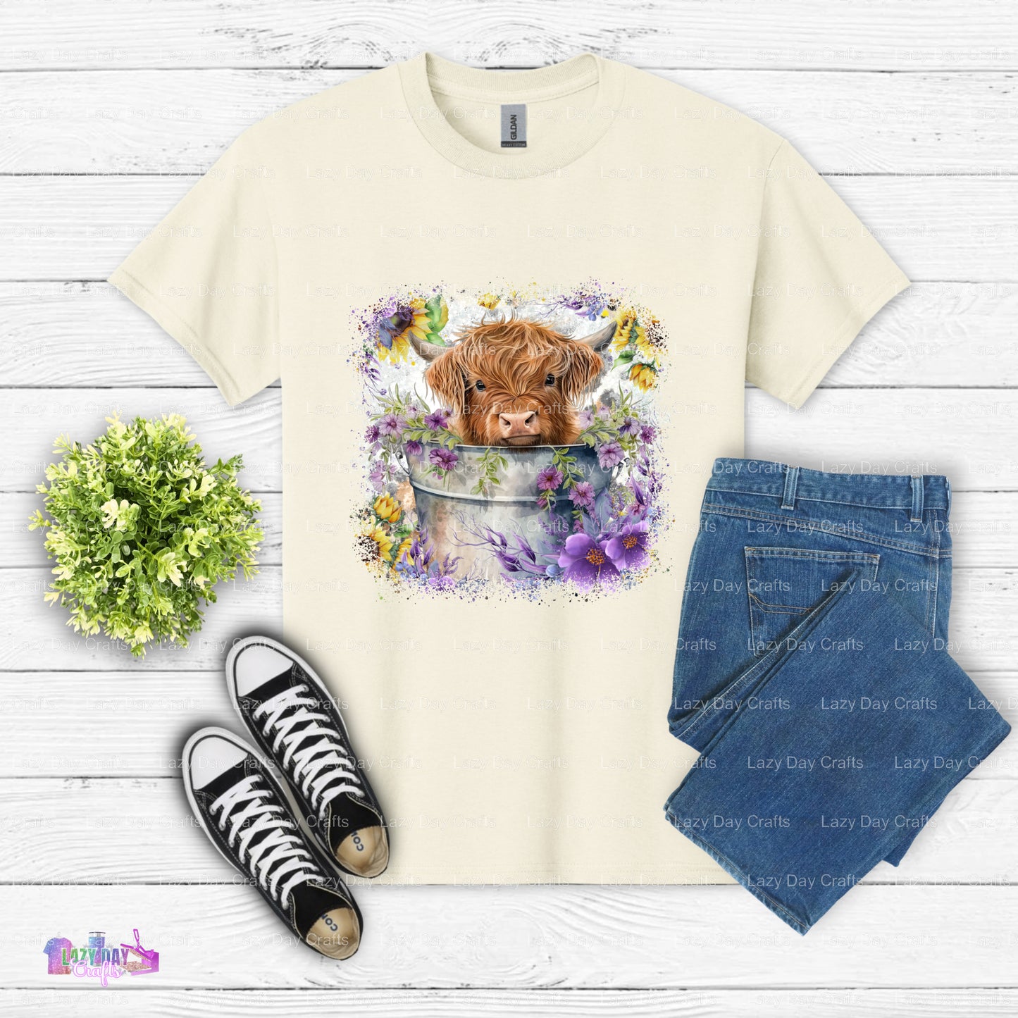 Adorable Cow in Wash Tub – Farm Animal DTF Transfer