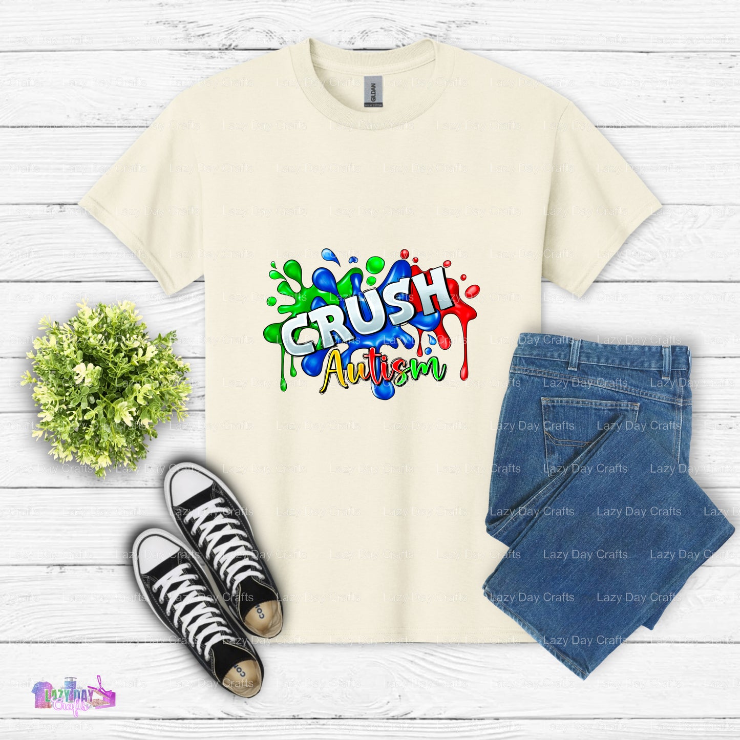 Crush Autism – Autism Awareness DTF Transfer