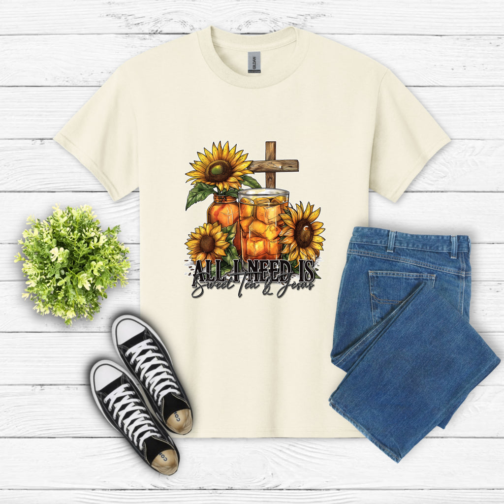 All I need is Sweet Tea and Jesus– Christian DTF Transfer