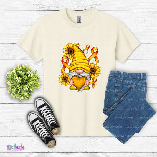 Gold Ribbon Gnome – Childhood Cancer Awareness DTF Transfer