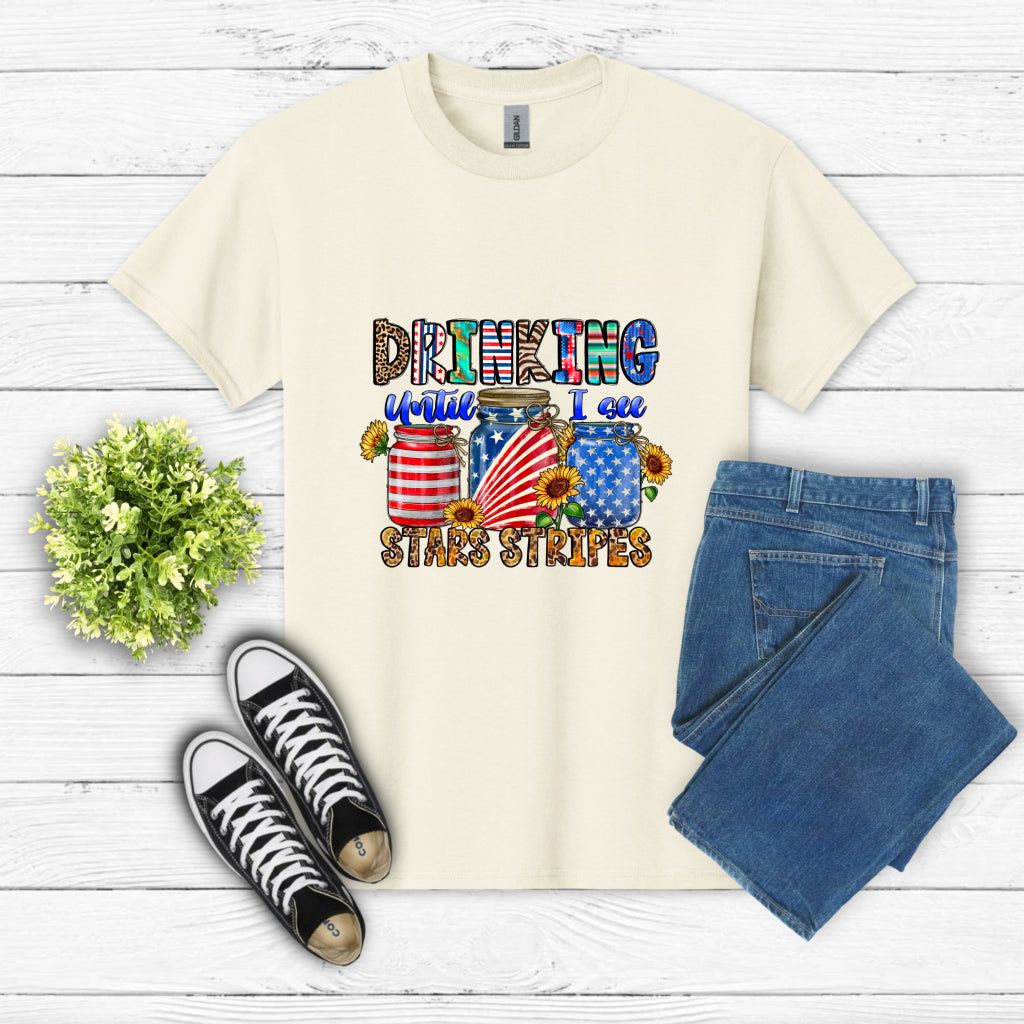 Drinking Until I See Stars & Stripes – 4th of July DTF Transfer