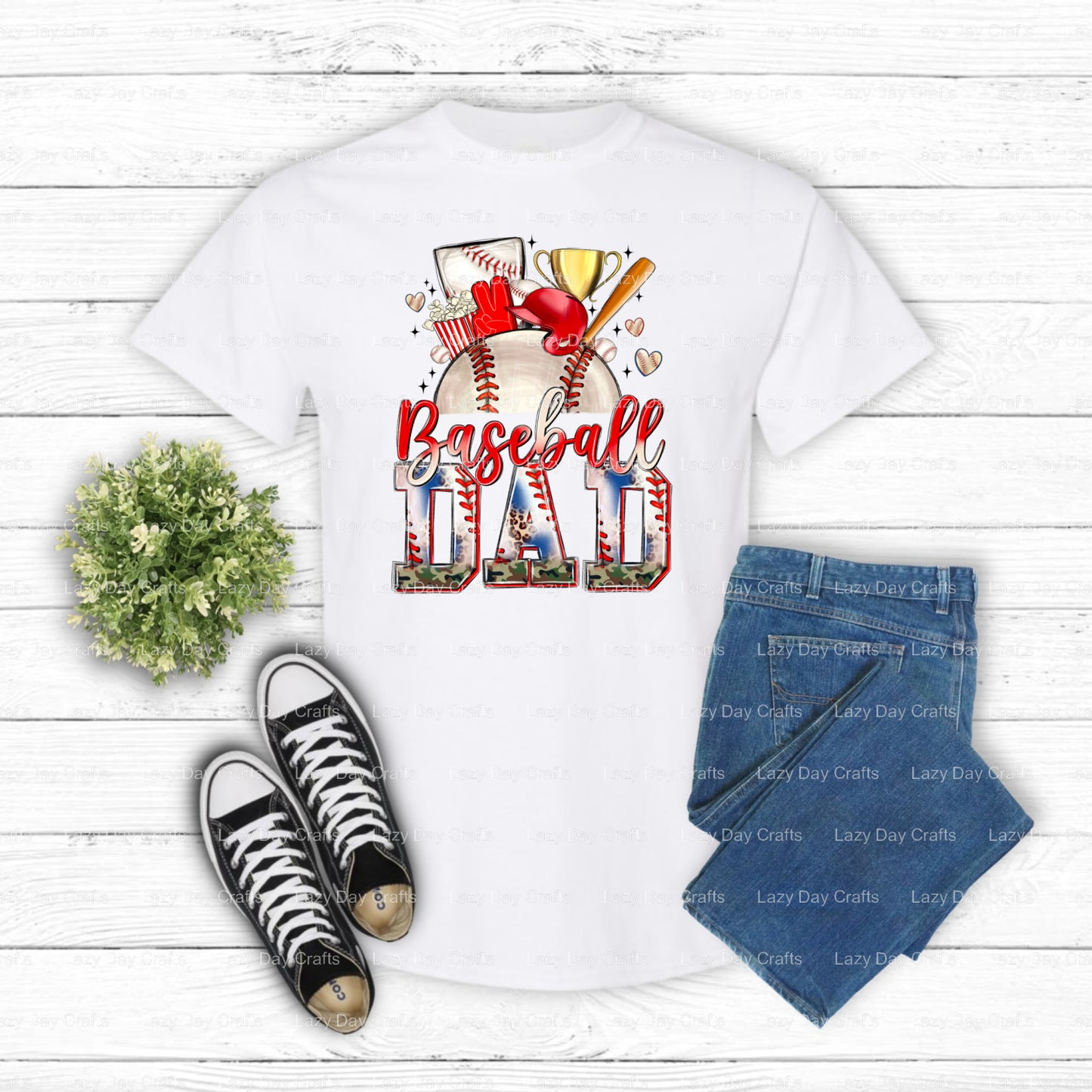 Baseball Dad – Baseball DTF Transfer (view 1 of 2) – by Lazy Day Crafts – DTF Transfers – DTF Transfer, Premade DTF