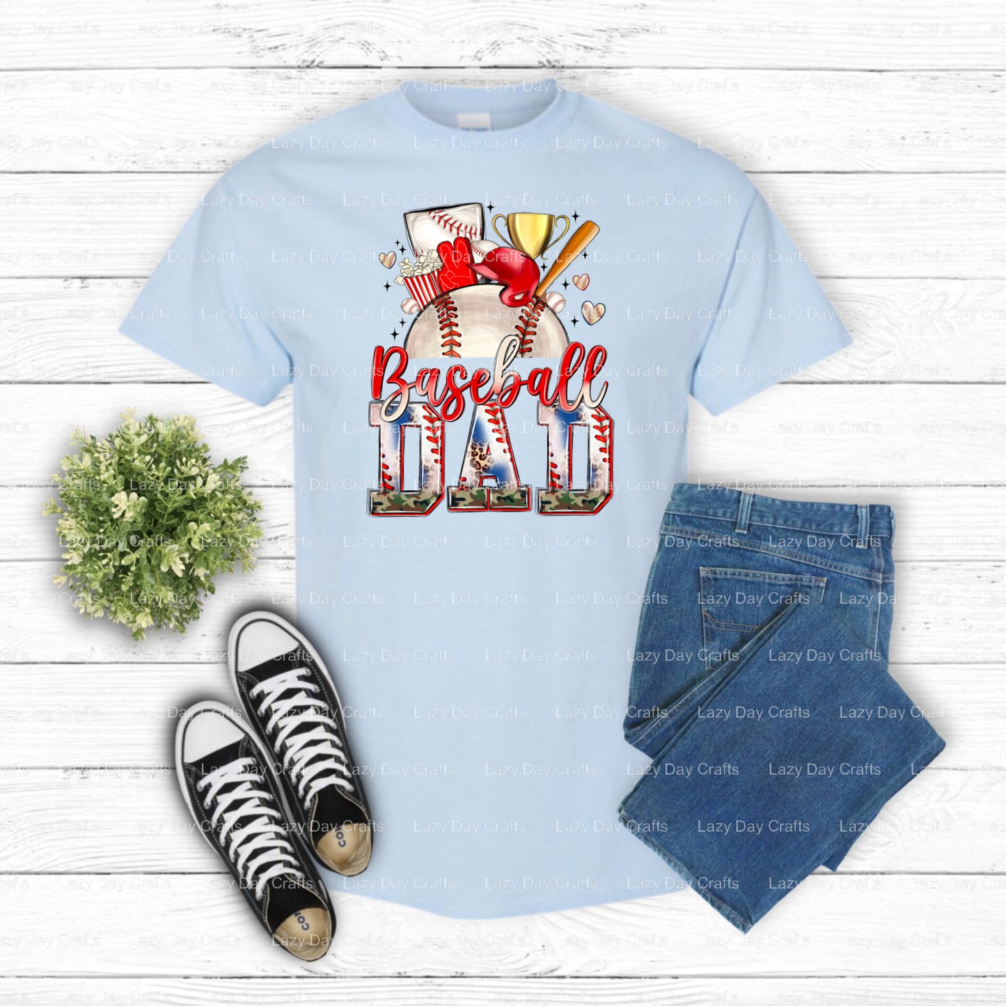 Baseball Dad – Baseball DTF Transfer (view 2 of 2) – by Lazy Day Crafts – DTF Transfers – DTF Transfer, Premade DTF