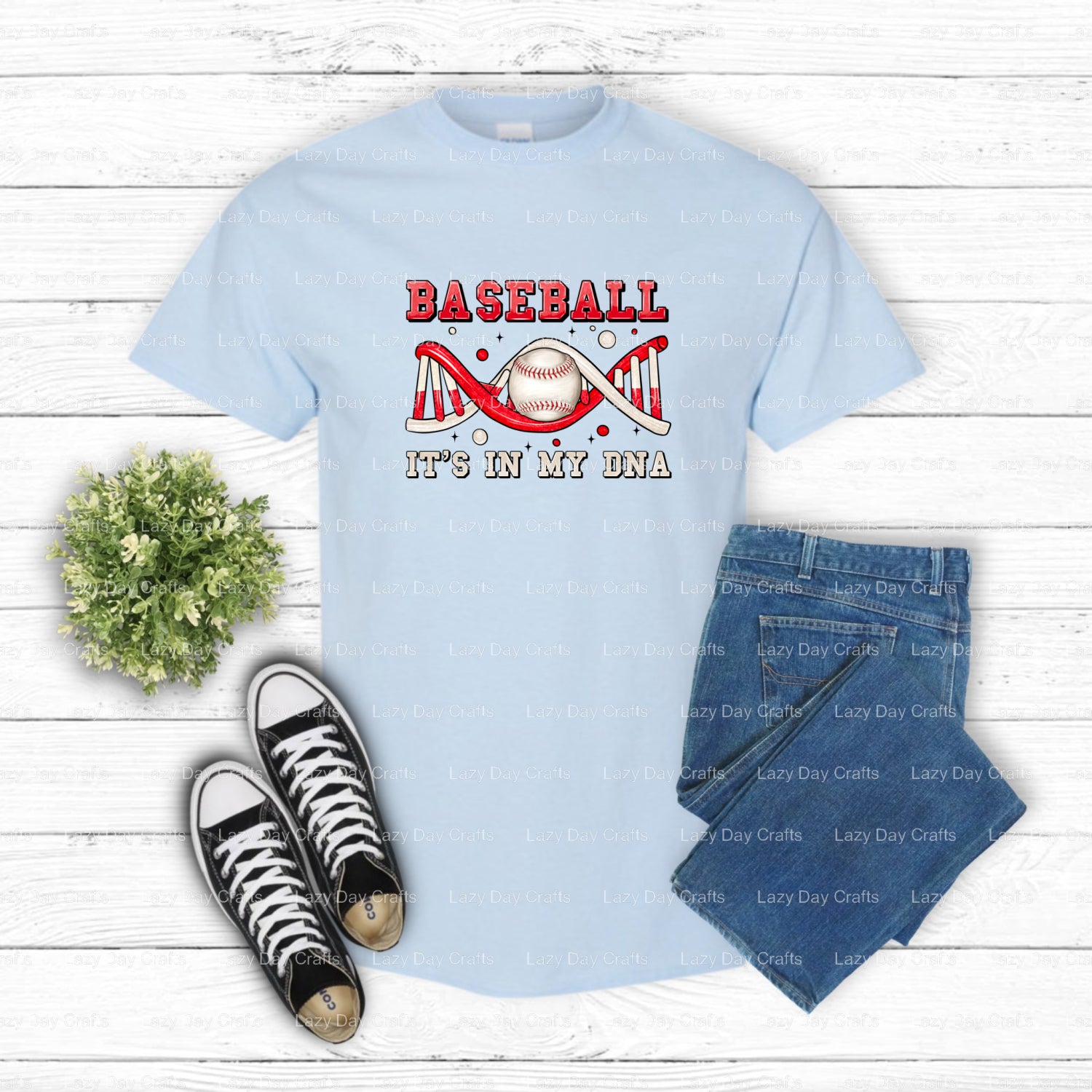 Baseball It's In My DNA – Ready to Press DTF Transfer (view 2 of 2) – by Lazy Day Crafts – DTF Transfers – DTF Transfers,...