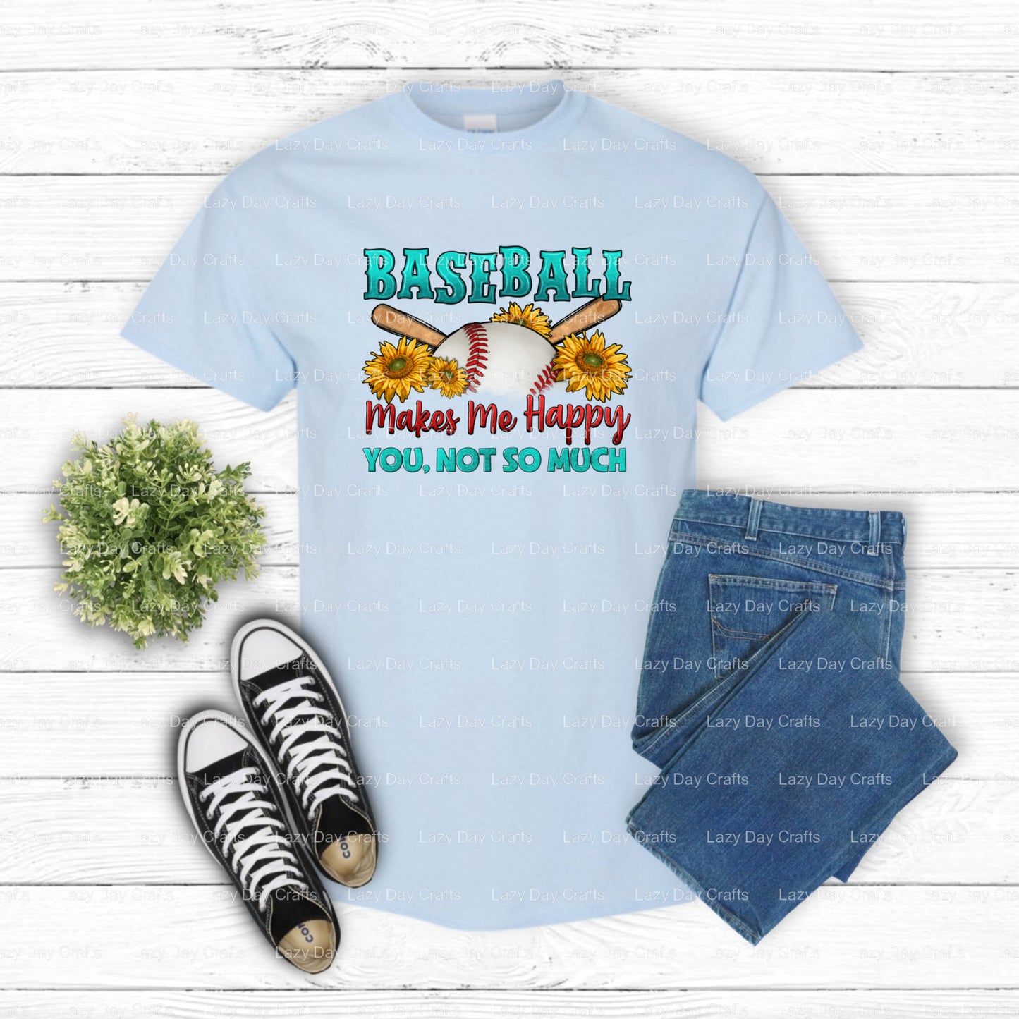 Baseball Makes Me Happy You Not So Much – Baseball DTF Transfer (view 2 of 2) – by Lazy Day Crafts – DTF Transfers – Baseb...