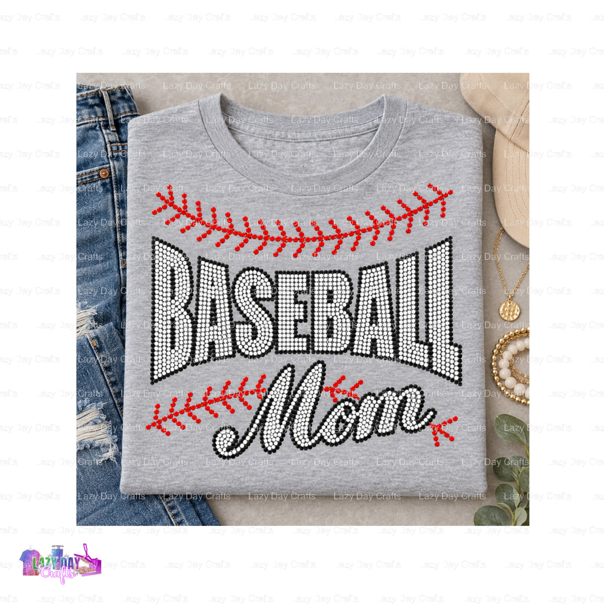 Baseball MOM – Spangle Transfer – by Lazy Day Crafts – Spangle Transfers – Spangle Transfers, Spangles