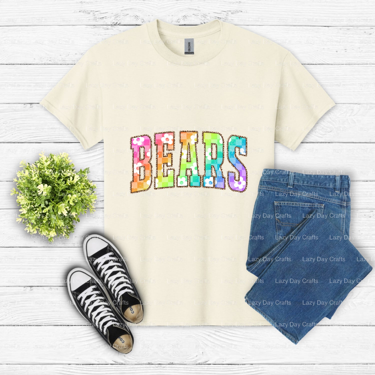 Basketball Bear Mascot – School Spirit DTF Transfer (view 2 of 2) – by Lazy Day Crafts – DTF Transfers – School Spirit, Ap...