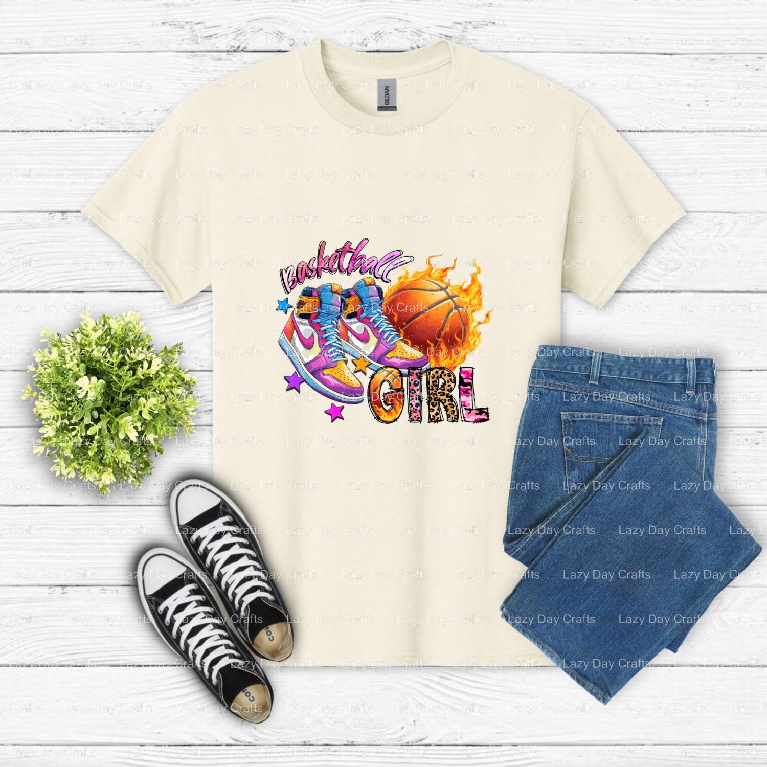 BASKETBALL GIRL – Basketball DTF Transfer (view 2 of 2) – by Lazy Day Crafts – DTF Transfers – DTF Transfers, custom apparel