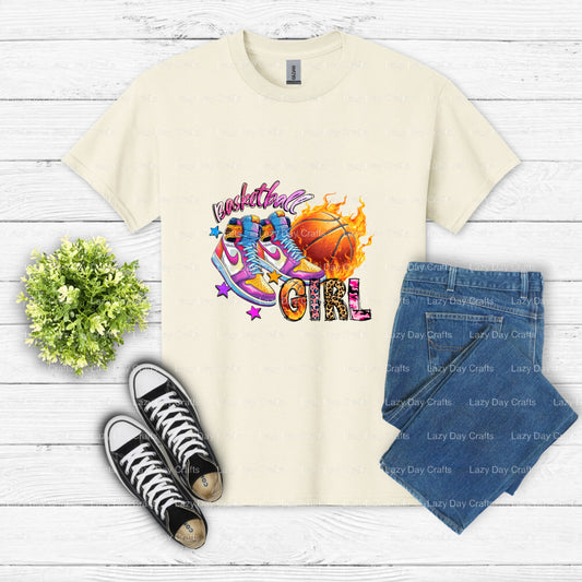 BASKETBALL GIRL – Basketball DTF Transfer (view 2 of 2) – by Lazy Day Crafts – DTF Transfers – DTF Transfers, custom apparel