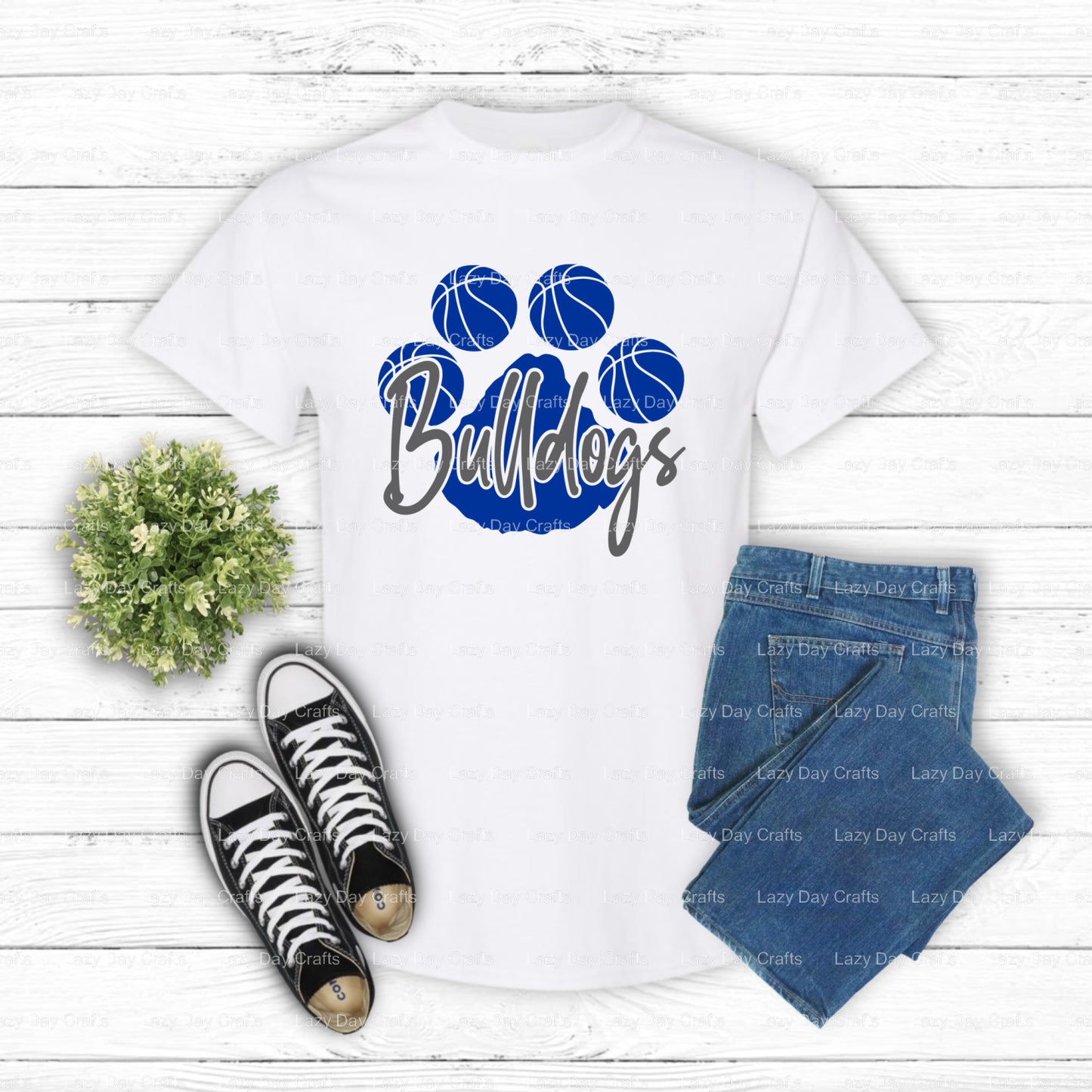Basketball Paw Bulldogs Mascot – School Spirit DTF Transfer (view 2 of 2) – by Lazy Day Crafts – DTF Transfers – School Ma...