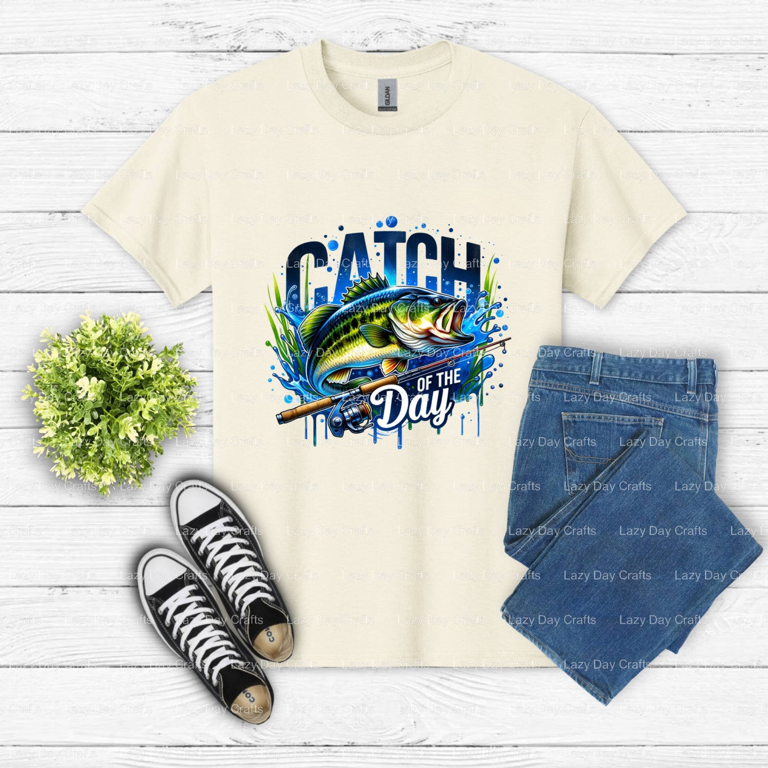 BASS – Fishing DTF Transfer (view 2 of 2) – by Lazy Day Crafts – DTF Transfers – DTF Transfers, custom apparel