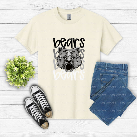 Bear Mascot School Spirit – DTF Transfer (view 1 of 2) – by Lazy Day Crafts – DTF Transfers – School Mascot, Apparel Decor
