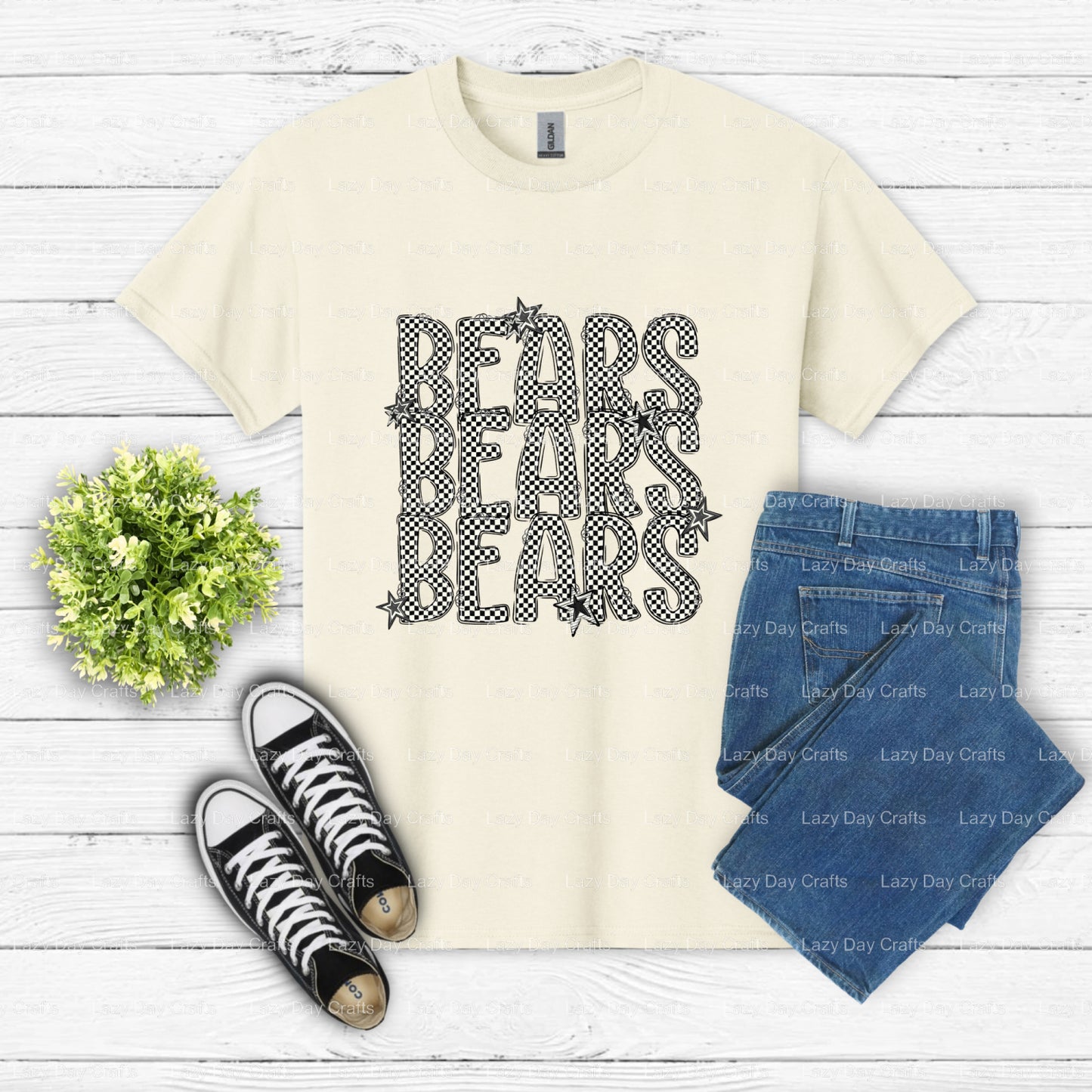 Bear Mascot School Spirit – DTF Transfer (view 2 of 2) – by Lazy Day Crafts – DTF Transfers – School Spirit, DTF Transfers